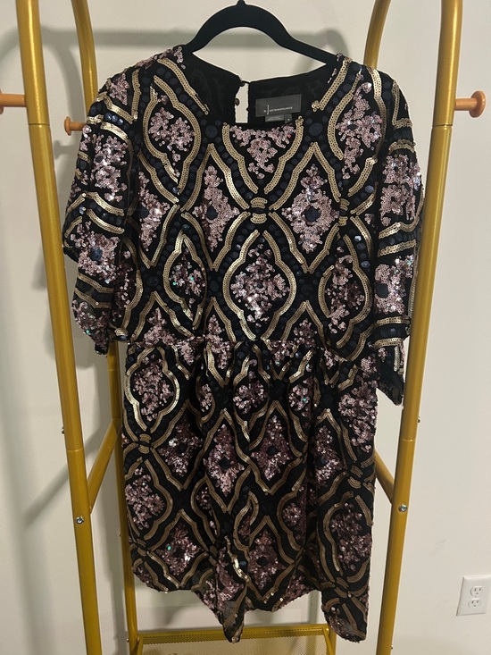 Anthropologie Dresses & Skirts - Anthropologie Black Dress with Pink Sequins and Gold Embroidery